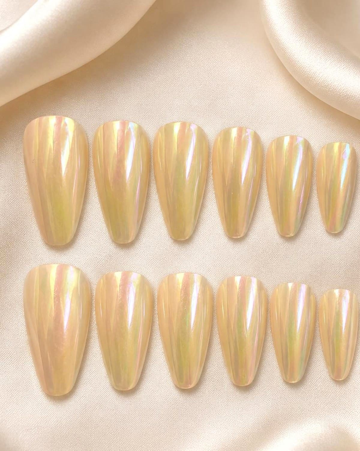 Premium Chrome Press-On Gel Nails Set for Women | Reusable Artificial False Nails | Glossy Salon Finish Nail Tips