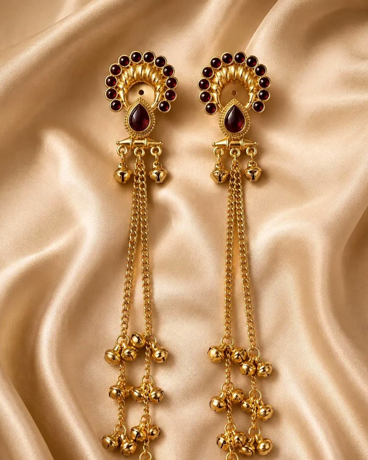 Premium Gold-Toned Kashmiri Long Dangler Earrings for Women | Partywear Traditional Statement Earrings | Festive Wedding Jewellery