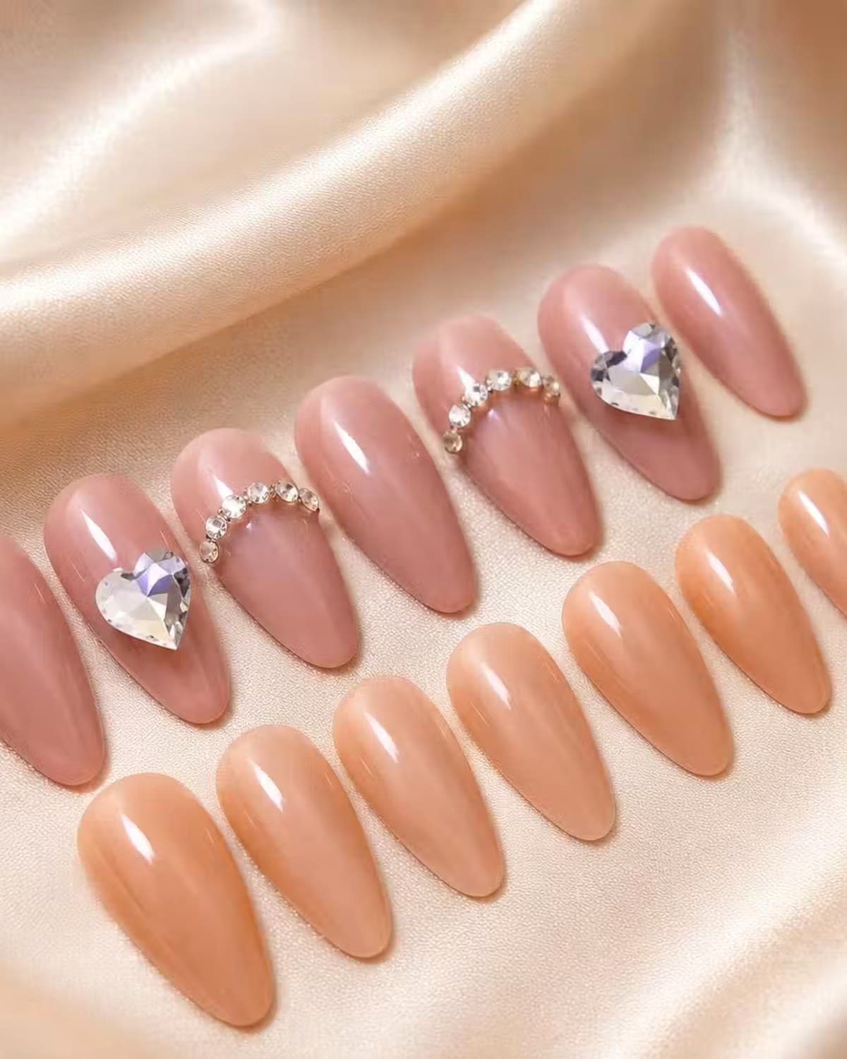 Premium Crystal Press-On Nails Set for Women | Glossy Artificial Nail Patch | Salon Style False Nails